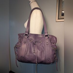 Nuovedive Italian Purple Leather Satchel